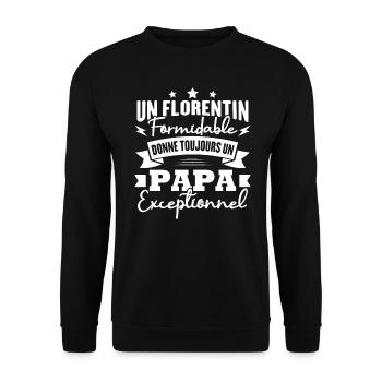 Un florentin formidable donne un papa exceptionnel - Sweat-shirt Unisexe - noir - Devant - Alina (178cm) & Michal (187cm)