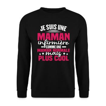 Je suis une maman infirmière - Sweat-shirt Unisexe - noir - Devant - Alina (178cm) & Michal (187cm)