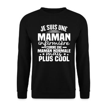 Je suis une maman infirmière - Sweat-shirt Unisexe - noir - Devant - Alina (178cm) & Michal (187cm)