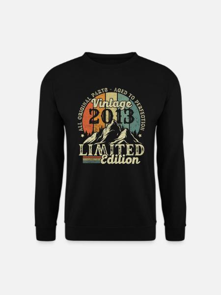 Jahrgang 2013 Retro Geburtstagsgeschenk 10 Jahre - Unisex Pullover - Schwarz