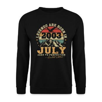 Juillet 2003 vintage rétro anniversaire 2003 - Sweat-shirt Unisexe - noir - Devant - Alina (178cm) & Michal (187cm)