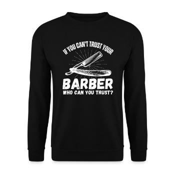 Funny barber gift for the barbershop - Unisex Sweatshirt - black - Front - Alina (178cm) & Michal (187cm)
