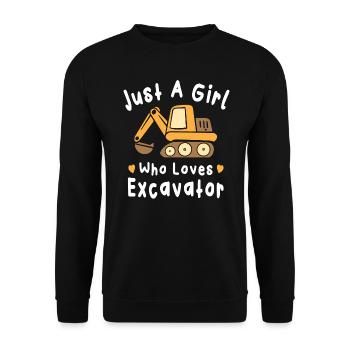 Just a Girl Who Loves Excavator - Unisex Sweatshirt - black - Front - Alina (178cm) & Michal (187cm)