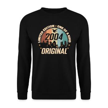 2004 Vintage Zeitloses Geburtstagsgeschenk 2004 - Unisex Pullover - Schwarz - Vorne - Alina (178cm) & Michal (187cm)