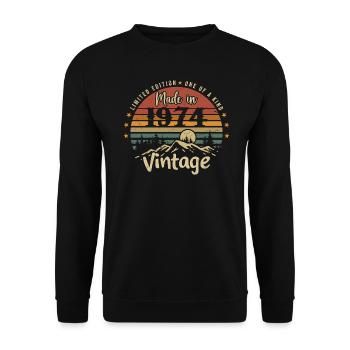 1974 Anniversary Born in 1974 Limited Edition - Unisex Sweatshirt - black - Front - Alina (178cm) & Michal (187cm)