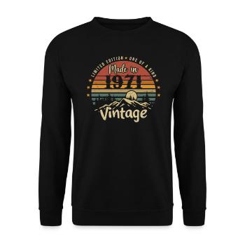 1971 Anniversaire Né En 1971 Édition Limitée - Sweat-shirt Unisexe - noir - Devant - Alina (178cm) & Michal (187cm)