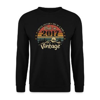 2017 Jubiläum Geboren im Jahr 2017 Limitierte Auflage - Unisex Pullover - Schwarz - Vorne - Alina (178cm) & Michal (187cm)