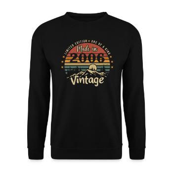 2006 Jubiläum Geboren 2006 Limitierte Auflage - Unisex Pullover - Schwarz - Vorne - Alina (178cm) & Michal (187cm)