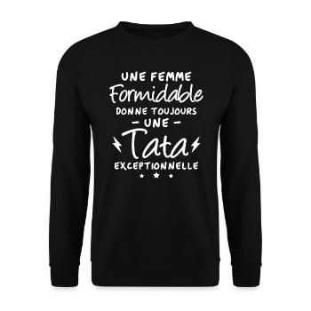 Femme formidable et tata exceptionnelle - Sweat-shirt Unisexe - noir - Devant - Alina (178cm) & Michal (187cm)
