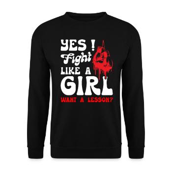 Je me bats comme une fille en boxe - Sweat-shirt Unisexe - noir - Devant - Alina (178cm) & Michal (187cm)