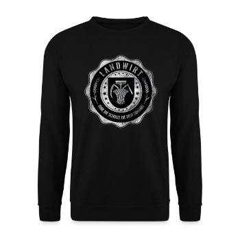 Farmer, Guild, Coat of Arms - Unisex Sweatshirt - black - Front - Alina (178cm) & Michal (187cm)