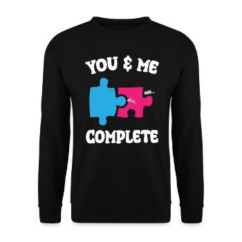 You and Me Complete Funny Puzzle - Unisex Sweatshirt - black - Front - Alina (178cm) & Michal (187cm)