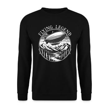 Vintage Luftschiff – Flying Legend Retro-Design - Unisex Pullover - Schwarz - Vorne - Alina (178cm) & Michal (187cm)