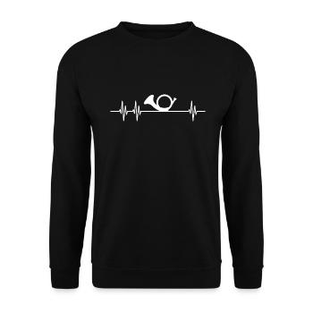 Cor de chasse battements de cœur - Sweat-shirt Unisexe - noir - Devant - Alina (178cm) & Michal (187cm)