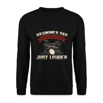 Schlagzeuger Vatertag | Schlagzeug Drums Geschenke - Unisex Pullover - Schwarz - Vorne - Alina (178cm) & Michal (187cm)