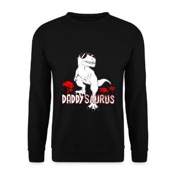 Daddysaurus Mein Dinosaurier Vater Das Beste - Unisex Pullover - Schwarz - Vorne - Alina (178cm) & Michal (187cm)
