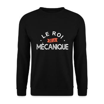 roi de la Mécanique humour garage mécanisien - Sweat-shirt Unisexe - noir - Devant - Alina (178cm) & Michal (187cm)