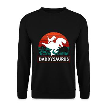 Daddysaurus Dinosaure - Sweat-shirt Unisexe - noir - Devant - Alina (178cm) & Michal (187cm)
