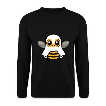 Biene Halloween Comic Geist - Unisex Pullover - Schwarz - Vorne - Alina (178cm) & Michal (187cm)