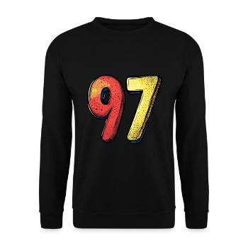 97 Number Colorful - Unisex Sweatshirt - black - Front - Alina (178cm) & Michal (187cm)