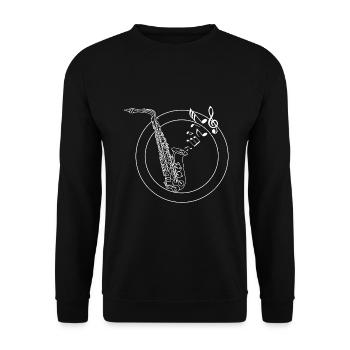 Saxofon - Unisex Pullover - Schwarz - Vorne - Alina (178cm) & Michal (187cm)