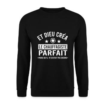 Heating shading funny birthday gift - Unisex Sweatshirt - black - Front - Alina (178cm) & Michal (187cm)