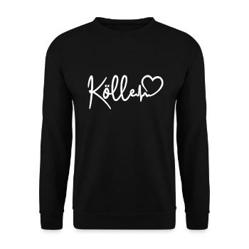 Kölle Herzschlag Köln - Unisex Pullover - Schwarz - Vorne - Alina (178cm) & Michal (187cm)