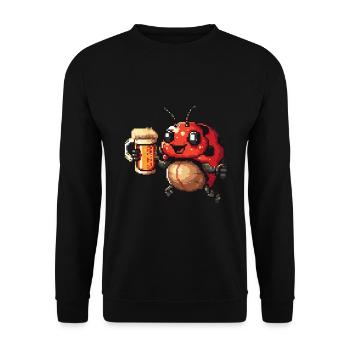 Bière Ladybug Pixel - Sweat-shirt Unisexe - noir - Devant - Alina (178cm) & Michal (187cm)