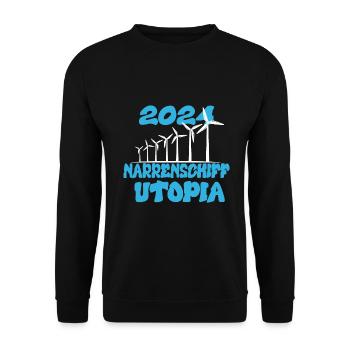 Ship of Fools Utopia, year 2024 - Unisex Sweatshirt - black - Front - Alina (178cm) & Michal (187cm)