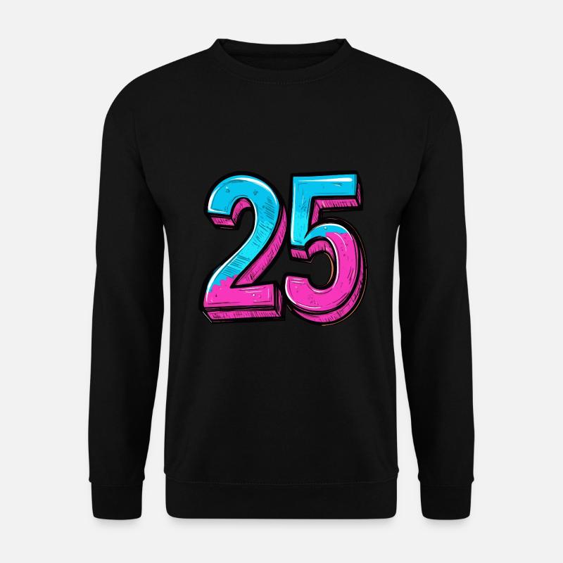 25 Zahl Bunt - Unisex Pullover - Schwarz