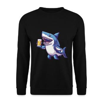 Hai Pixel Beer - Unisex Sweatshirt - black - Front - Alina (178cm) & Michal (187cm)