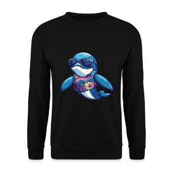 Wal Lustig Sommer - Unisex Pullover - Schwarz - Vorne - Alina (178cm) & Michal (187cm)