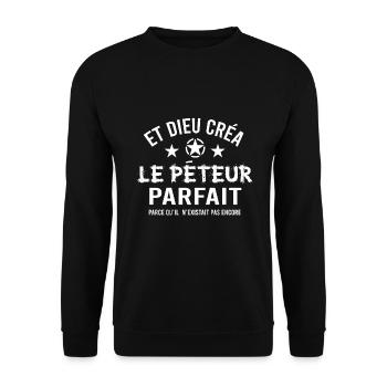 Péteur pet cadeau drôle homme qui pète péter prout - Sweat-shirt Unisexe - noir - Devant - Alina (178cm) & Michal (187cm)