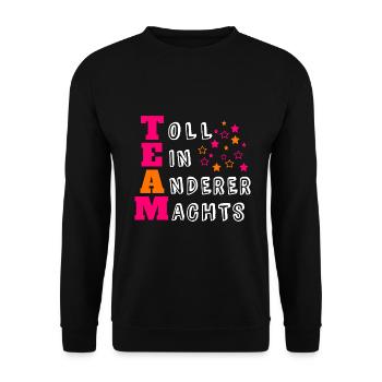 Team - Unisex Pullover - Schwarz - Vorne - Alina (178cm) & Michal (187cm)