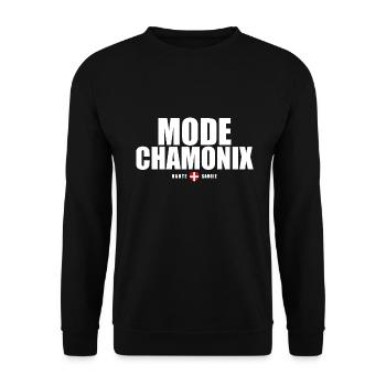 Mode Chamonix Mont Blanc haute savoie alpes - Sweat-shirt Unisexe - noir - Devant - Alina (178cm) & Michal (187cm)