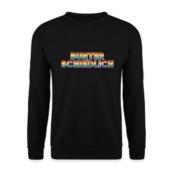 Einzigartig Anders. Bunterschiedlich - Unisex Pullover - Schwarz - Vorne - Alina (178cm) & Michal (187cm)