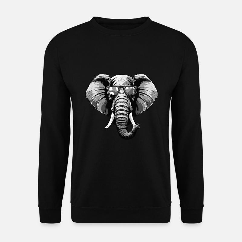 Elephant Hipster Cool Party - Unisex Sweatshirt - black