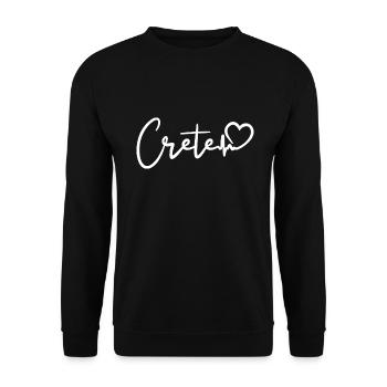 Crete Herzschlag Insel Kreta - Unisex Pullover - Schwarz - Vorne - Alina (178cm) & Michal (187cm)