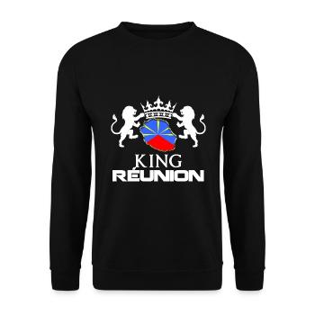 Drapeau De La belle Ile De La Réunion King - Sweat-shirt Unisexe - noir - Devant - Alina (178cm) & Michal (187cm)