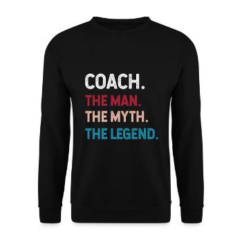 Mon Coach Il Est Bon Cadeau Humour Coach Légende - Sweat-shirt Unisexe - noir - Devant - Alina (178cm) & Michal (187cm)