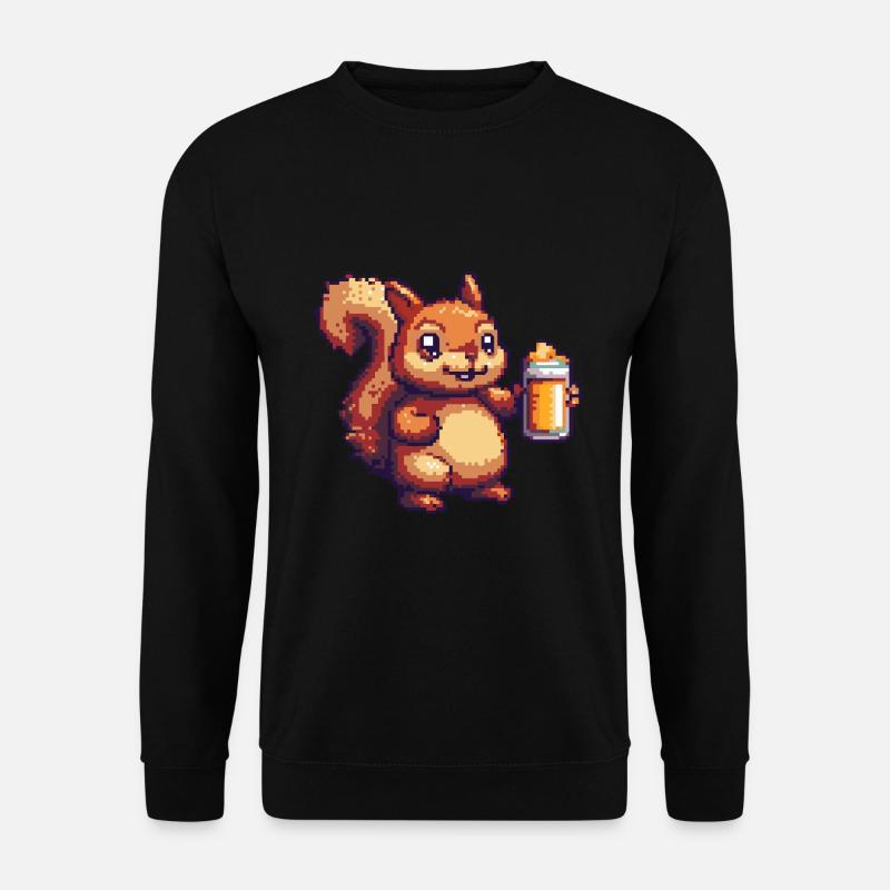 Écureuil Pixel Bière - Sweat-shirt Unisexe - noir