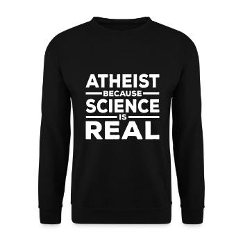 Atheism Proverbs | Atheists Atheist Gift Idea - Unisex Sweatshirt - black - Front - Alina (178cm) & Michal (187cm)