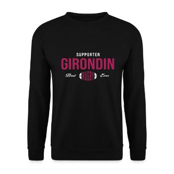 Rugby Bordeaux supporter rugby girondins - Sweat-shirt Unisexe - noir - Devant - Alina (178cm) & Michal (187cm)