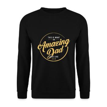 This is what an amazing dad looks like - Sweat-shirt Unisexe - noir - Devant - Alina (178cm) & Michal (187cm)