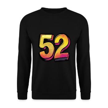 52 Zahl Bunt - Unisex Pullover - Schwarz - Vorne - Alina (178cm) & Michal (187cm)