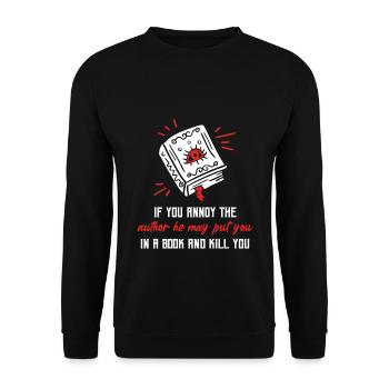 Autor Schriftsteller - Unisex Pullover - Schwarz - Vorne - Alina (178cm) & Michal (187cm)