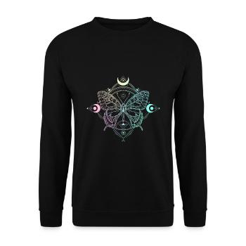 Pastel Goth Lune Goth papillon lune gothique - Sweat-shirt Unisexe - noir - Devant - Alina (178cm) & Michal (187cm)