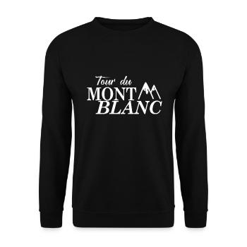 GR TMB randonnée tour du Mont Blanc Randonneur - Sweat-shirt Unisexe - noir - Devant - Alina (178cm) & Michal (187cm)