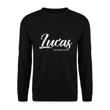 Lucas une légende Cadeau T shirt lucas - Sweat-shirt Unisexe - noir - Devant - Alina (178cm) & Michal (187cm)
