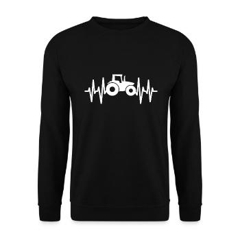 Traktor Herzschlag - Unisex Pullover - Schwarz - Vorne - Alina (178cm) & Michal (187cm)